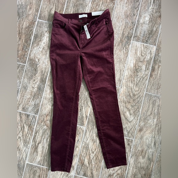 LOFT Denim - NWT Ann Taylor LOFT High Rise Skinny Corduroy Pants in Burgundy, Women’s Size 26